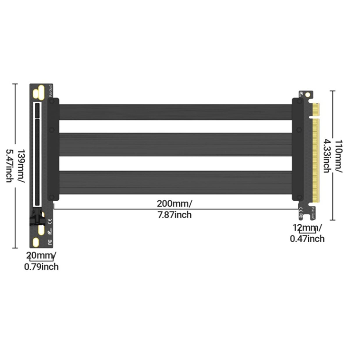 Pcie 5.0 Gpu Riser Cable - PCIe 5.0 라이저 케이블 GPU 수직