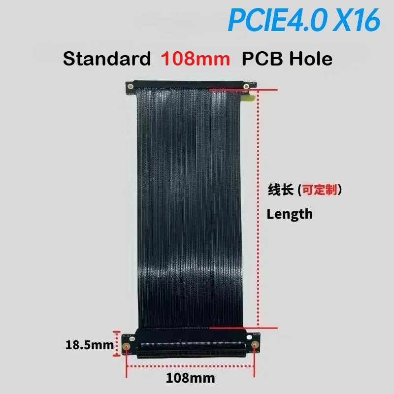 Itx Gpu Riser Pcie 4.0 16X - 은도금 싱글 리버스 16x 그래픽 카드