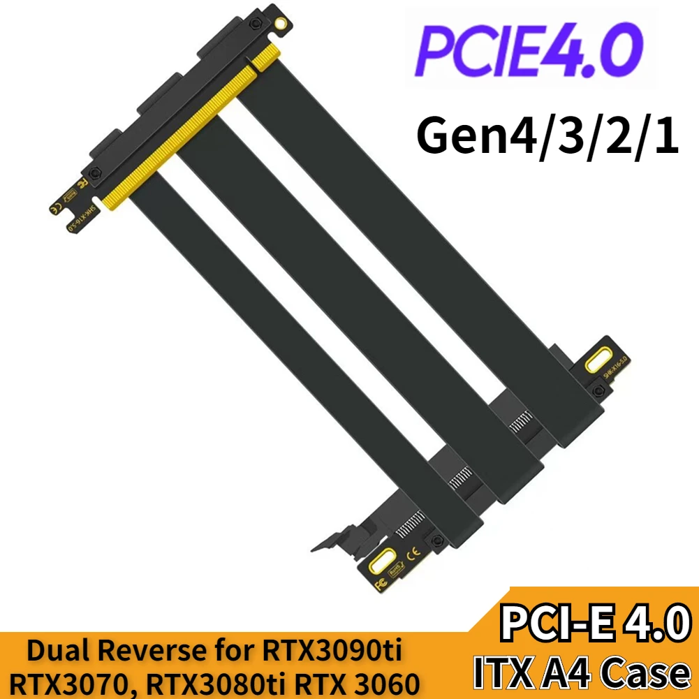 새로운 PCI 익스프레스 4.0 16X 듀얼 리버스 커 - Itx Gpu Riser Pcie 4.0 16X 리뷰 및 가격