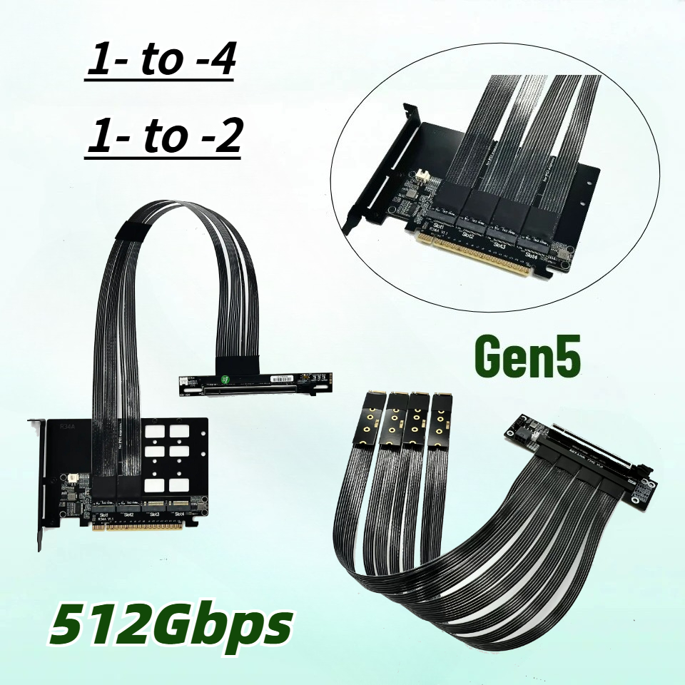 PCIe 5.0 X16 4*M.2 NVMe to X8  - Pcie 5.0 Gpu Riser Cable 리뷰 및 가격